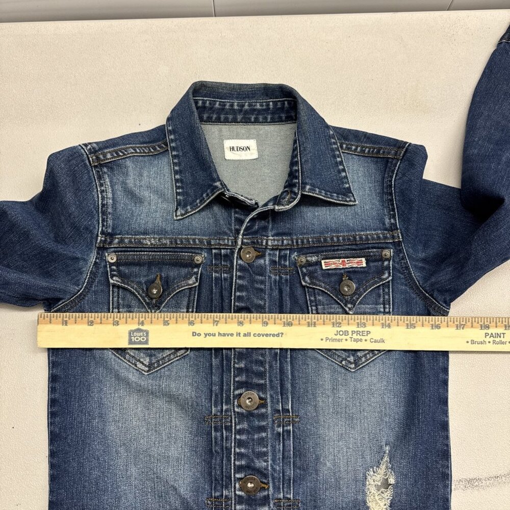 Hudson Jeans Denim Jacket Womens Size Small Y2K USA Made Distressed - Picture 8 of 10